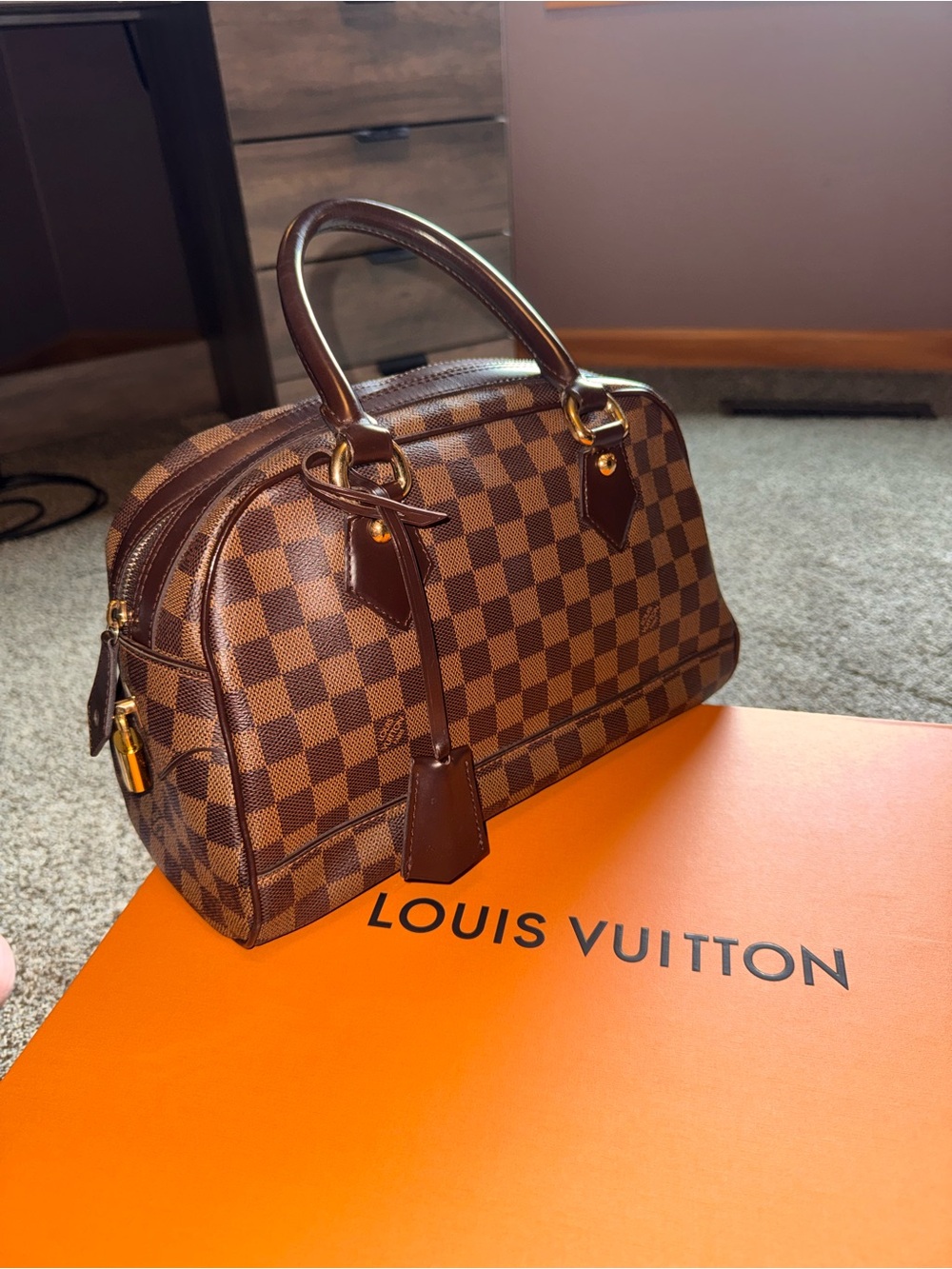 Louis Vuitton Damier Ebene Duomo Satchel - Dark Brown & Chocolate